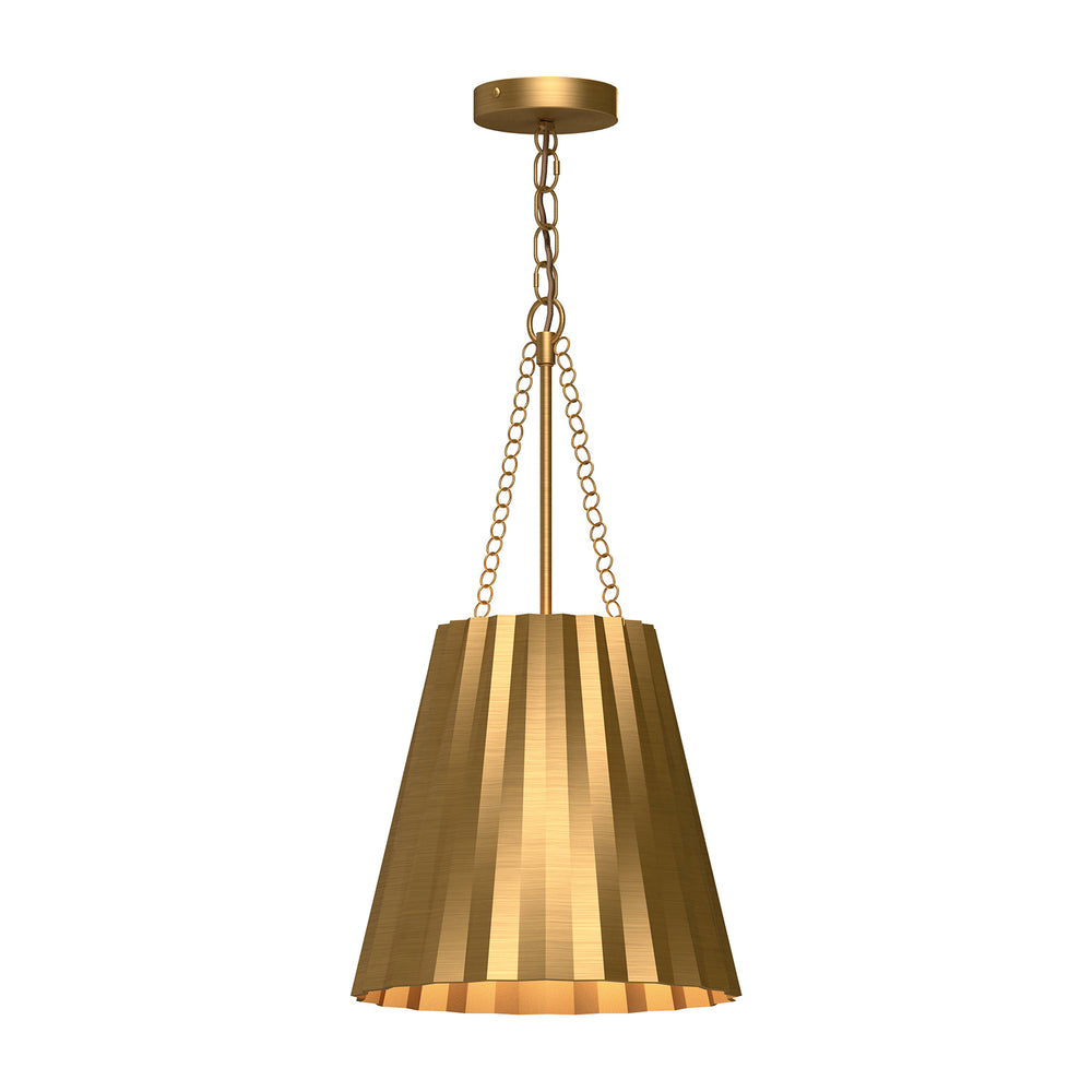 Alora Canada - One Light Pendant - Plisse - Aged Gold- Union Lighting Luminaires Decor