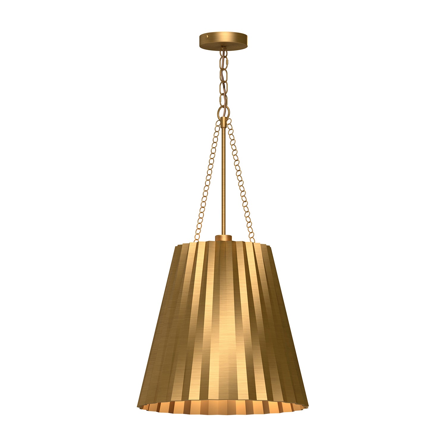 Alora Canada - One Light Pendant - Plisse - Aged Gold- Union Lighting Luminaires Decor
