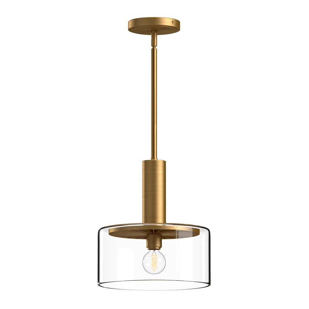 Alora Canada - One Light Pendant - Royale - Aged Gold/Clear Glass- Union Lighting Luminaires Decor