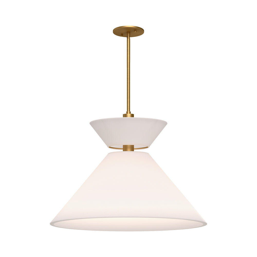 Alora Canada - One Light Pendant - Chapelle - Aged Gold/White Linen- Union Lighting Luminaires Decor