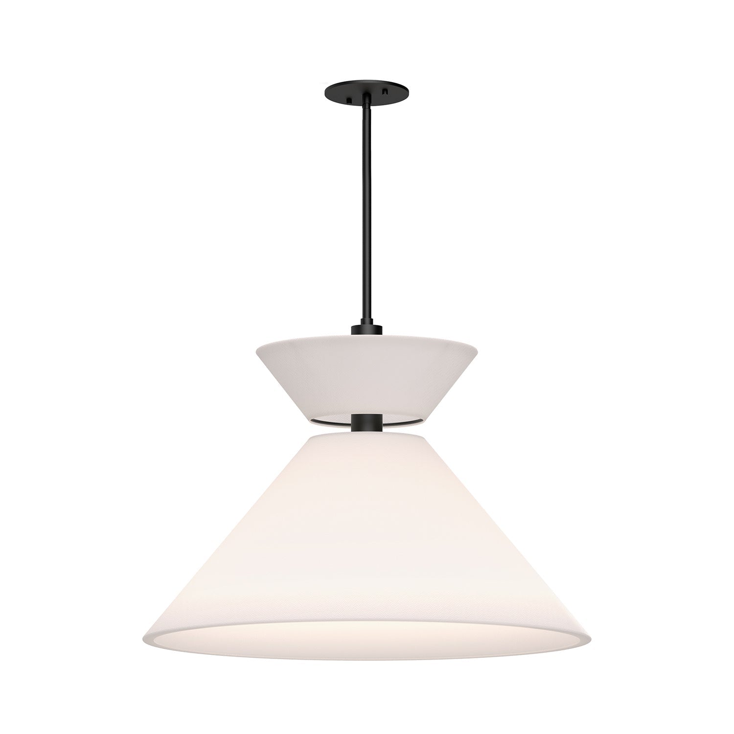 Alora Canada - One Light Pendant - Chapelle - Matte Black/White Linen- Union Lighting Luminaires Decor