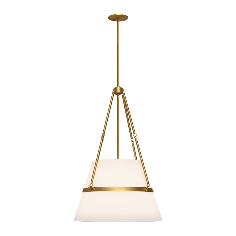 Alora Canada - One Light Pendant - Oliver - Aged Gold/White Linen- Union Lighting Luminaires Decor