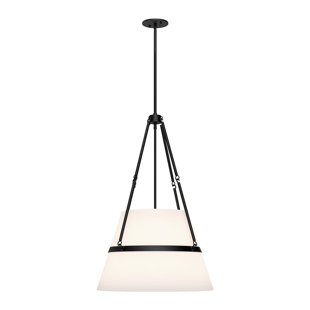 Alora Canada - One Light Pendant - Oliver - Matte Black/White Linen- Union Lighting Luminaires Decor