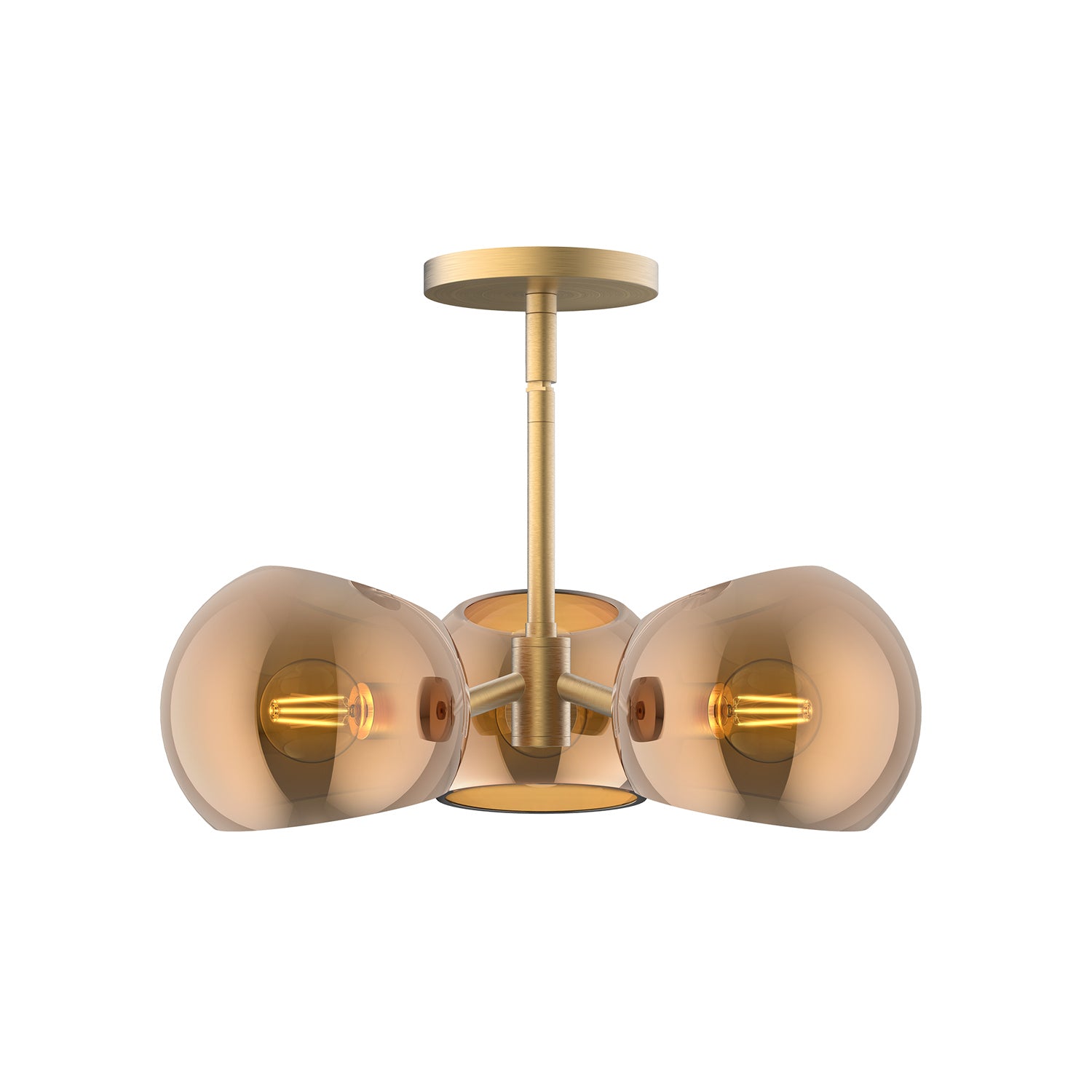 Alora Canada - Three Light Pendant - Willow - Brushed Gold/Copper Glass- Union Lighting Luminaires Decor