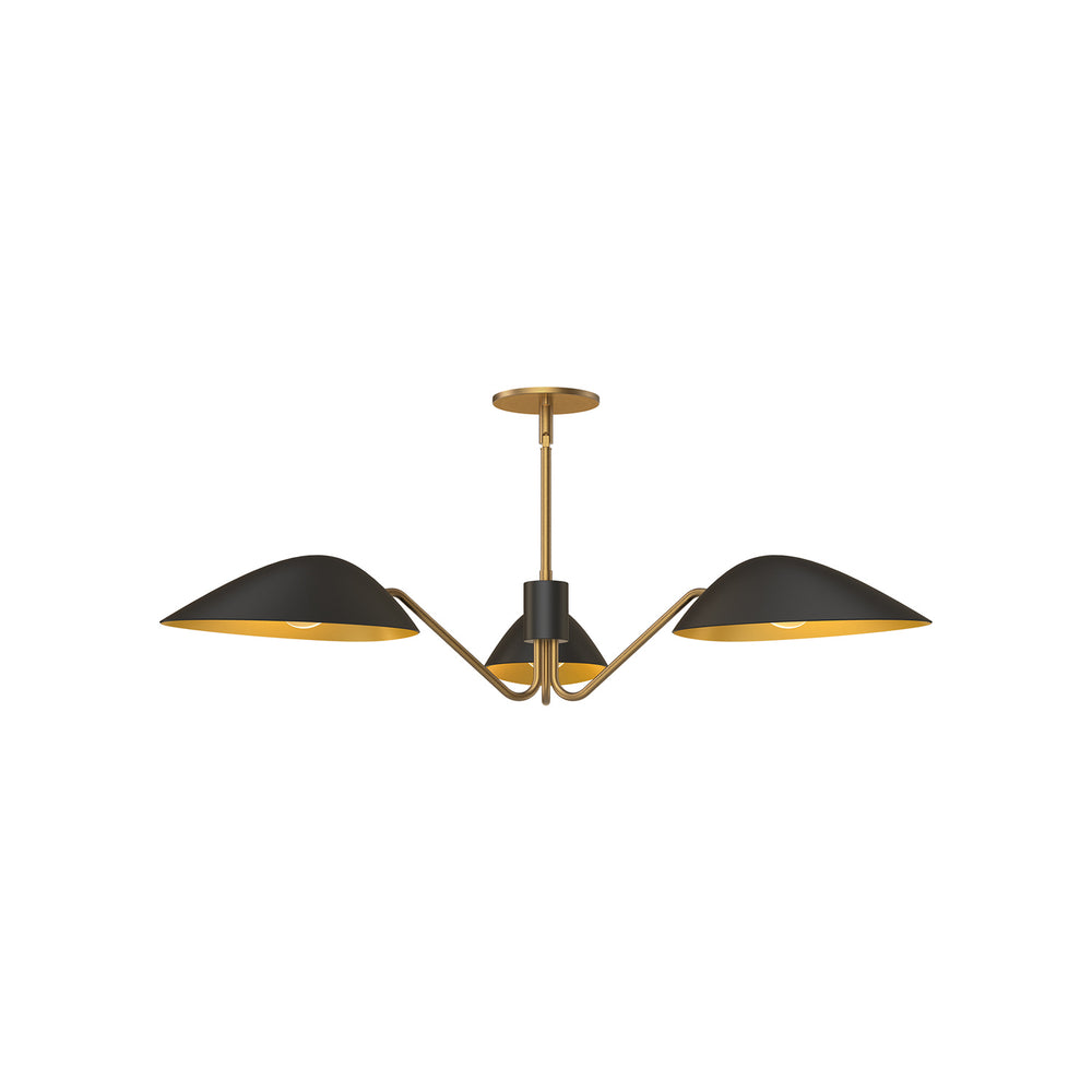 Alora Canada - Three Light Pendant - Oscar - Aged Gold/Matte Black- Union Lighting Luminaires Decor