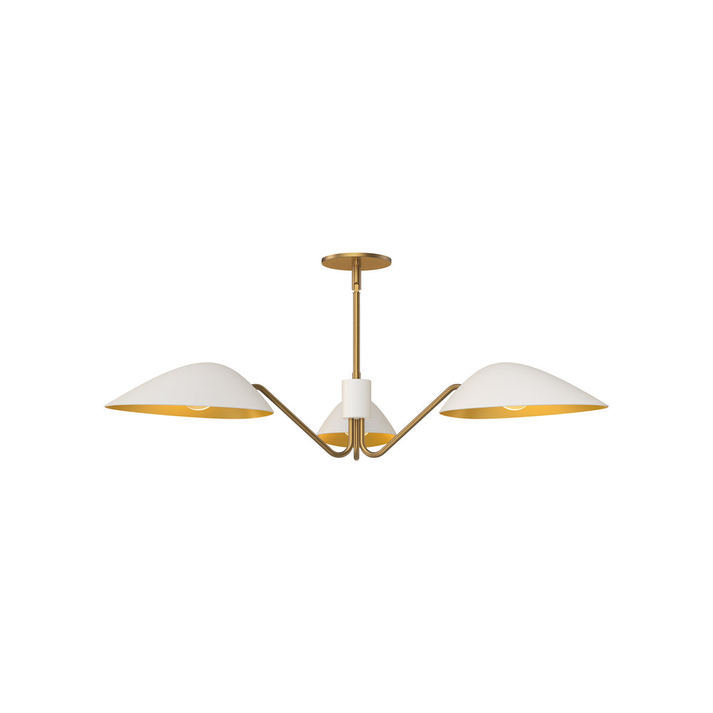 Alora Canada - Three Light Pendant - Oscar - Aged Gold/White- Union Lighting Luminaires Decor