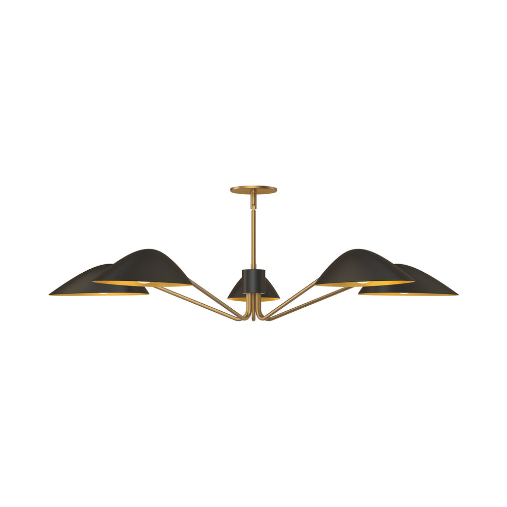 Alora Canada - Five Light Pendant - Oscar - Aged Gold/Matte Black- Union Lighting Luminaires Decor