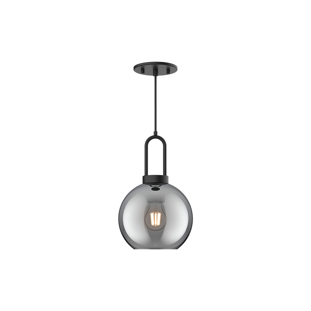 Alora Canada - One Light Pendant - Soji - Matte Black/Smoked Solid Glass- Union Lighting Luminaires Decor