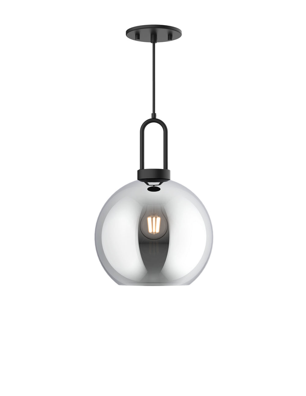 Alora Canada - One Light Pendant - Soji - Matte Black/Smoked Solid Glass- Union Lighting Luminaires Decor