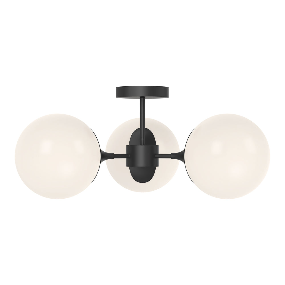 Alora Canada - Three Light Semi-Flush Mount - Nouveau - Matte Black/Opal Matte Glass- Union Lighting Luminaires Decor