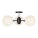 Alora Canada - Three Light Semi-Flush Mount - Nouveau - Matte Black/Opal Matte Glass- Union Lighting Luminaires Decor