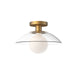 Alora Canada - One Light Semi-Flush Mount - Francesca - Aged Gold/Clear Glass- Union Lighting Luminaires Decor