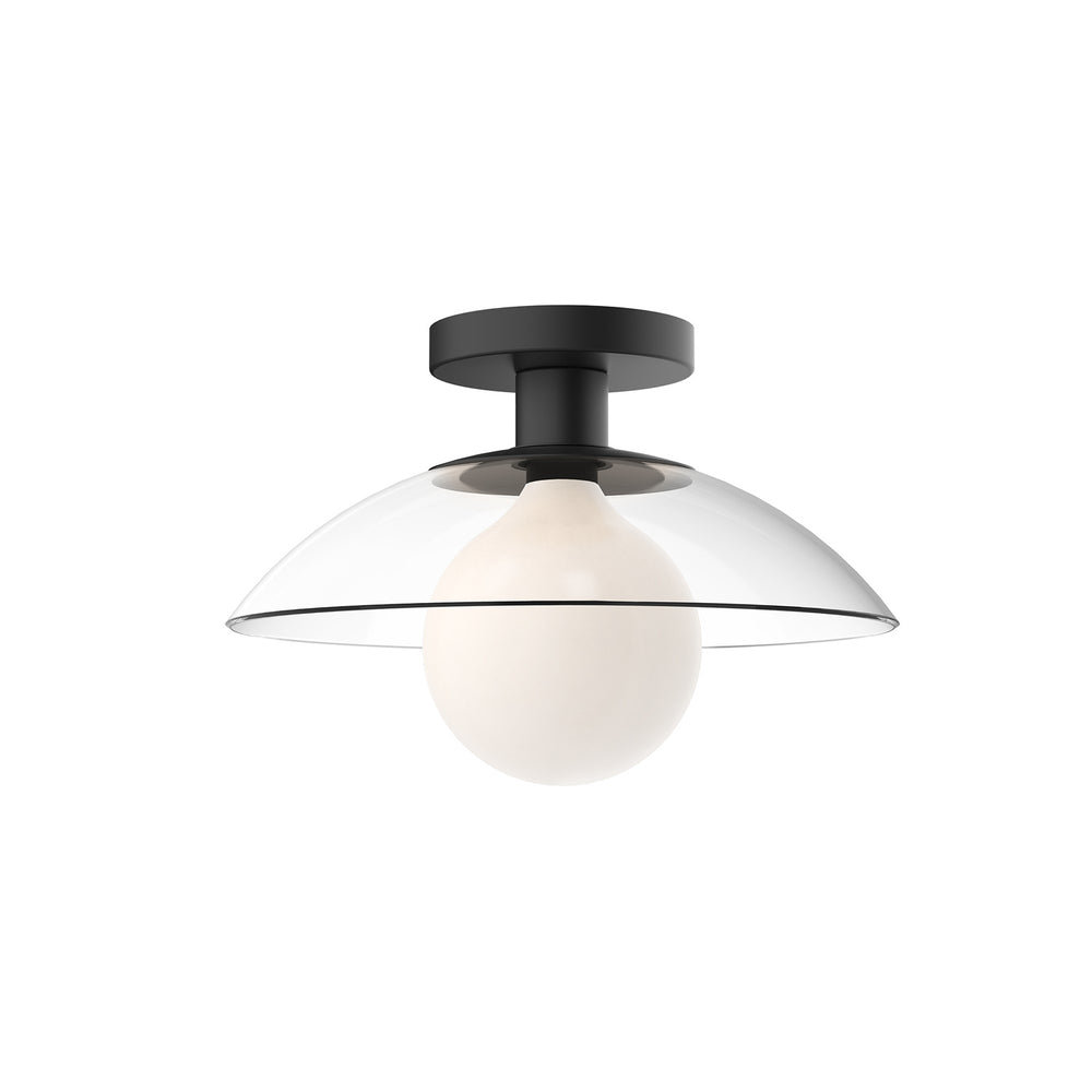 Alora Canada - One Light Semi-Flush Mount - Francesca - Clear Glass/Matte Black- Union Lighting Luminaires Decor