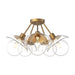 Alora Canada - Five Light Semi-Flush Mount - Francesca - Aged Gold/Clear Glass- Union Lighting Luminaires Decor