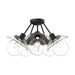 Alora Canada - Five Light Semi-Flush Mount - Francesca - Clear Glass/Matte Black- Union Lighting Luminaires Decor