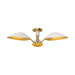Alora Canada - Three Light Semi-Flush Mount - Oscar - Aged Gold/White- Union Lighting Luminaires Decor
