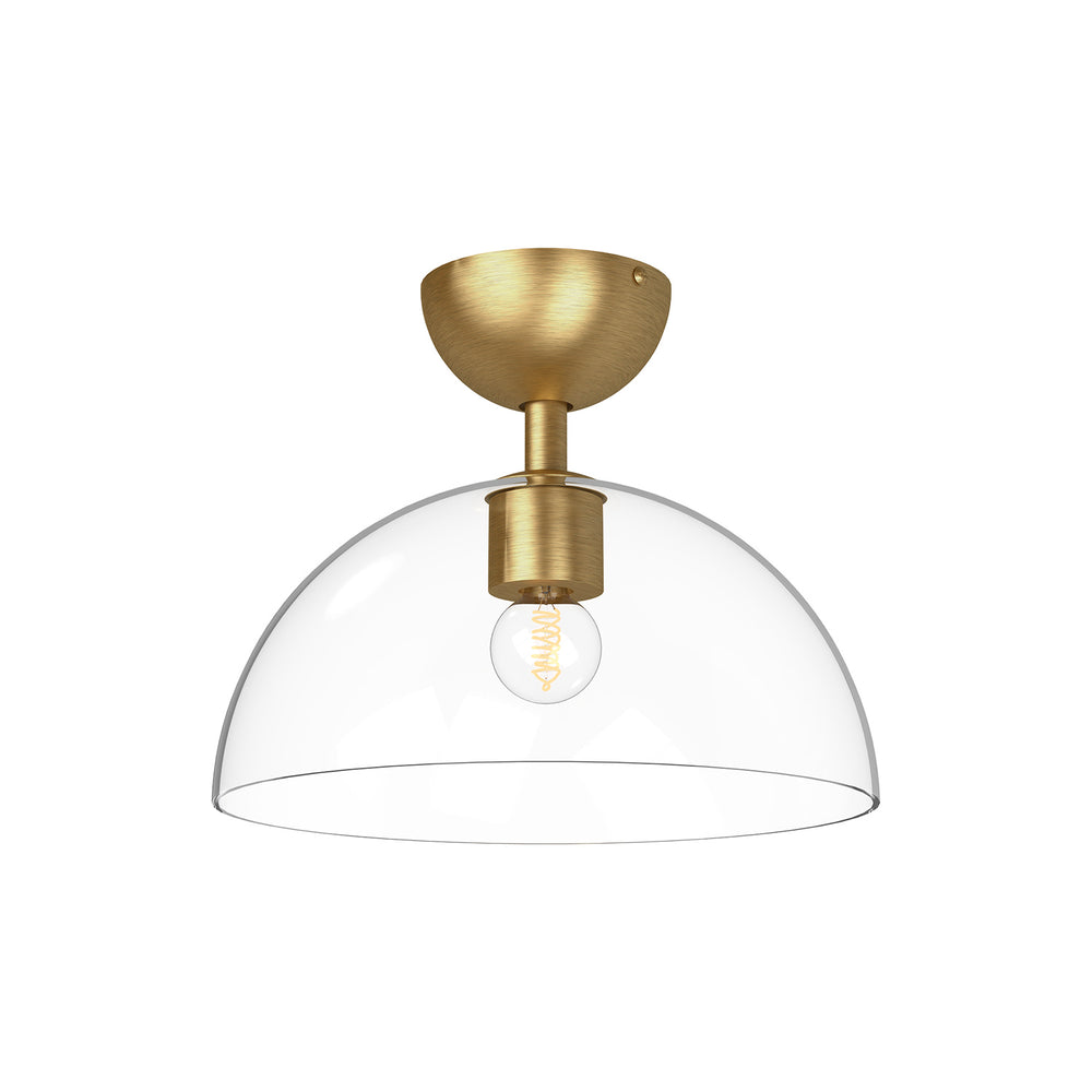 Alora Canada - One Light Semi-Flush Mount - Jude - Brushed Gold/Clear Glass- Union Lighting Luminaires Decor