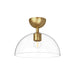 Alora Canada - One Light Semi-Flush Mount - Jude - Brushed Gold/Clear Glass- Union Lighting Luminaires Decor