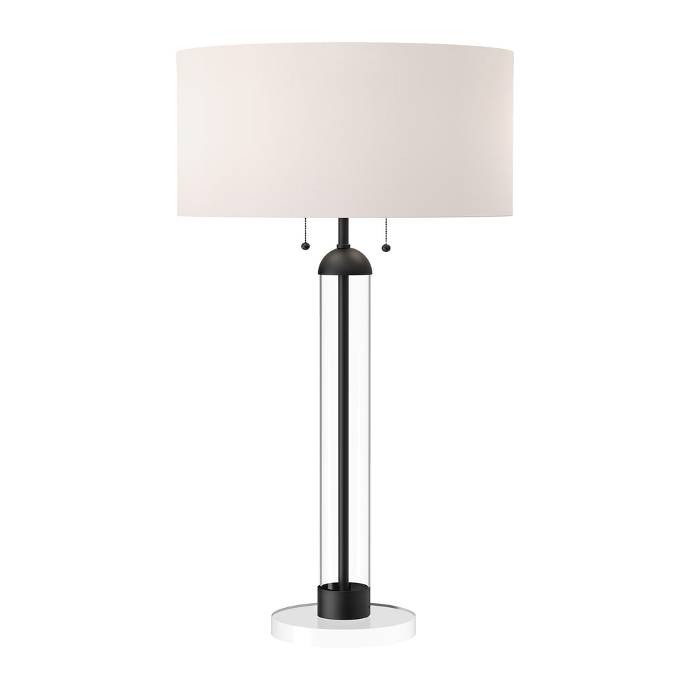 Alora Canada - Two Light Table Lamp - Sasha - Matte Black/White Linen- Union Lighting Luminaires Decor