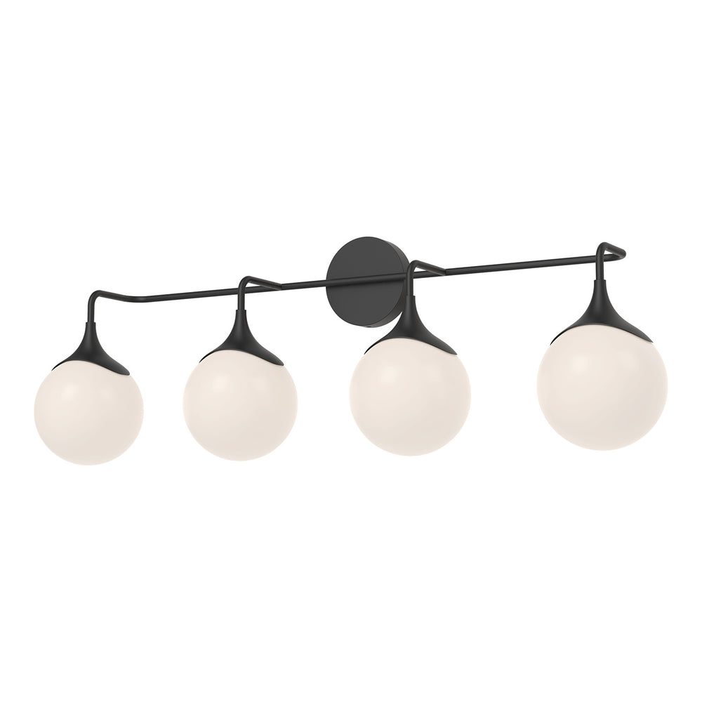 Alora Canada - Four Light Bathroom Fixtures - Nouveau - Matte Black/Opal Matte Glass- Union Lighting Luminaires Decor