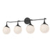 Alora Canada - Four Light Bathroom Fixtures - Nouveau - Matte Black/Opal Matte Glass- Union Lighting Luminaires Decor