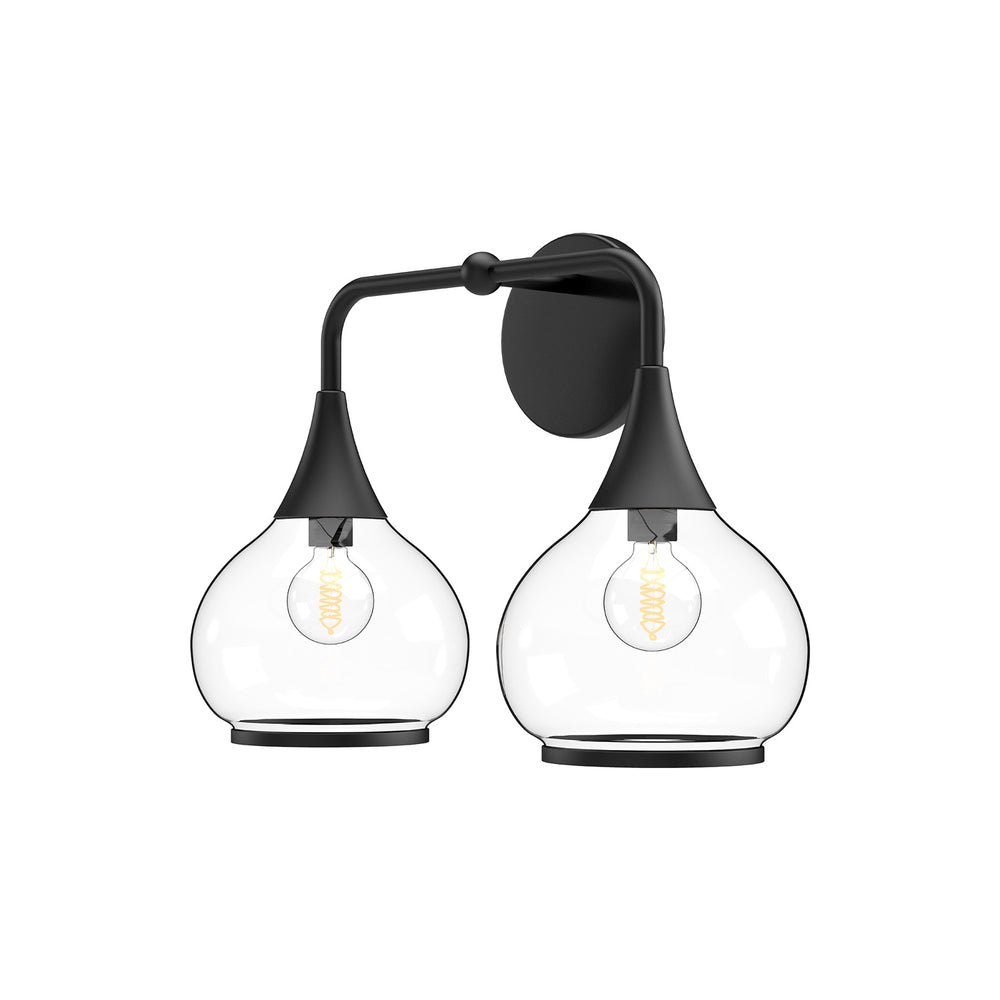 Alora Canada - Two Light Bathroom Fixtures - Hazel - Clear Glass/Matte Black- Union Lighting Luminaires Decor