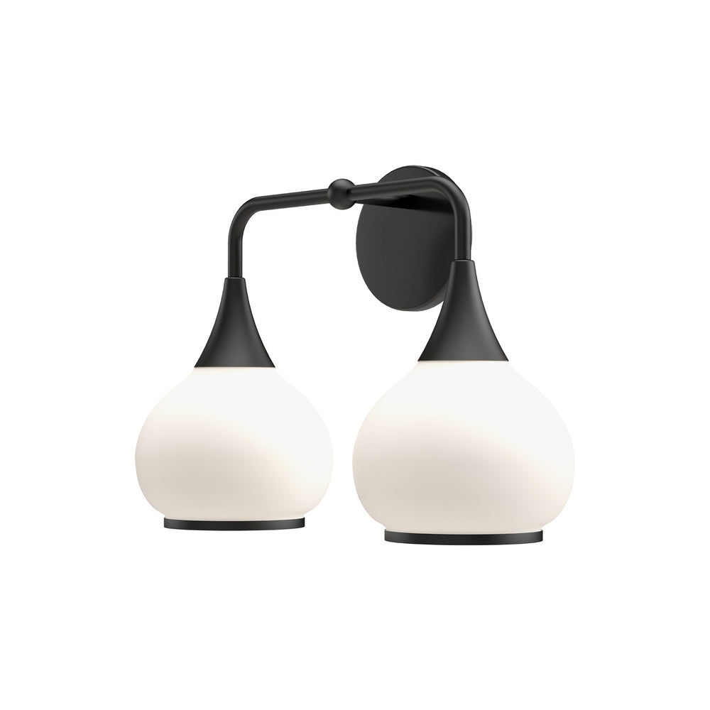 Alora Canada - Two Light Bathroom Fixtures - Hazel - Matte Black/Opal Matte Glass- Union Lighting Luminaires Decor