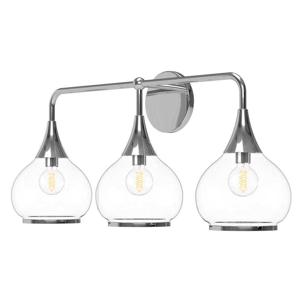 Alora Canada - Three Light Bathroom Fixtures - Hazel - Chrome/Clear Glass- Union Lighting Luminaires Decor