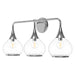 Alora Canada - Three Light Bathroom Fixtures - Hazel - Chrome/Clear Glass- Union Lighting Luminaires Decor