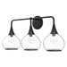 Alora Canada - Three Light Bathroom Fixtures - Hazel - Clear Glass/Matte Black- Union Lighting Luminaires Decor