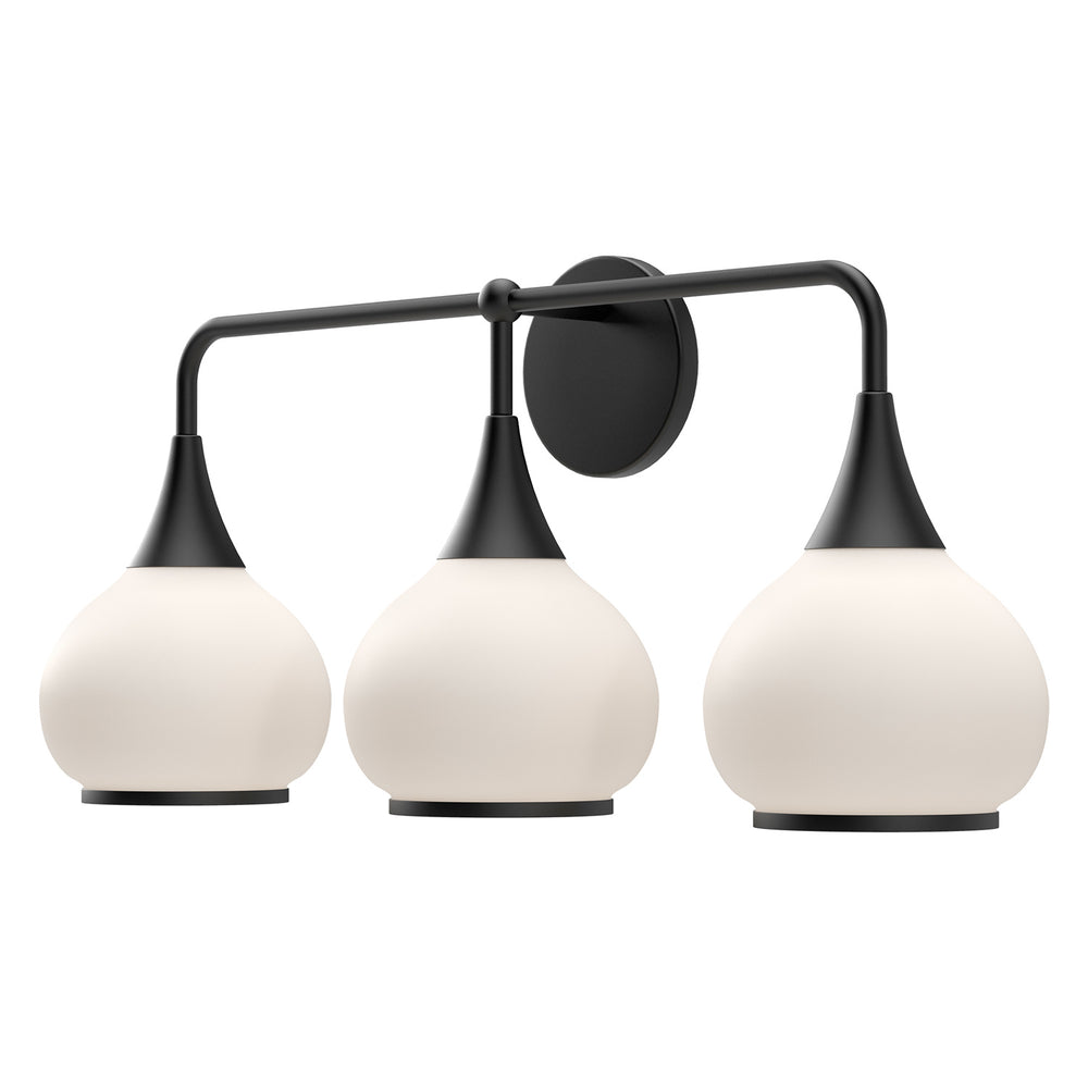 Alora Canada - Three Light Bathroom Fixtures - Hazel - Matte Black/Opal Matte Glass- Union Lighting Luminaires Decor