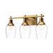Alora Canada - Three Light Bathroom Fixtures - Kingsley - Aged Gold/Clear Glass- Union Lighting Luminaires Decor