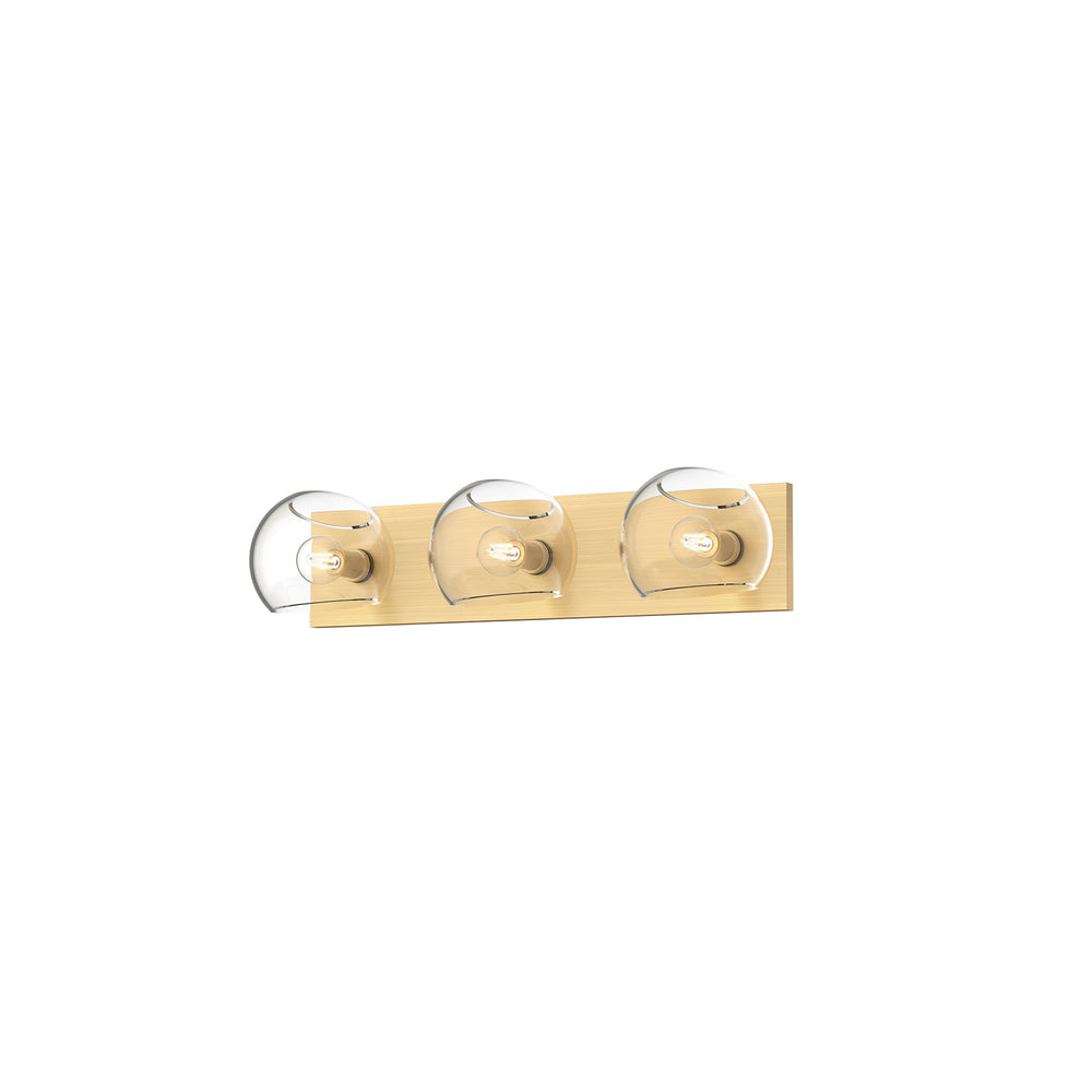 Alora Canada - Three Light Bathroom Fixtures - Willow - Brushed Gold/Clear Glass- Union Lighting Luminaires Decor