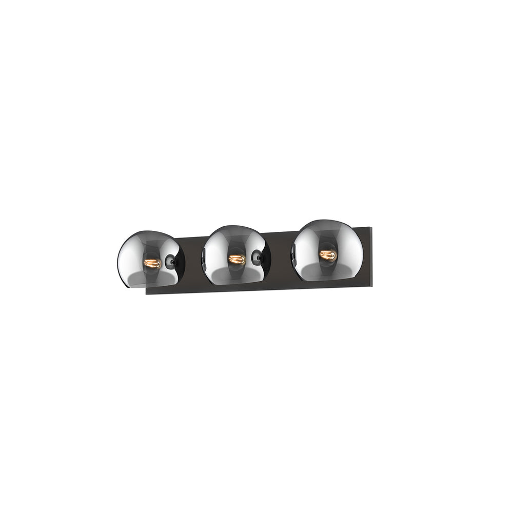 Alora Canada - Three Light Bathroom Fixtures - Willow - Matte Black/Smoked Solid Glass- Union Lighting Luminaires Decor