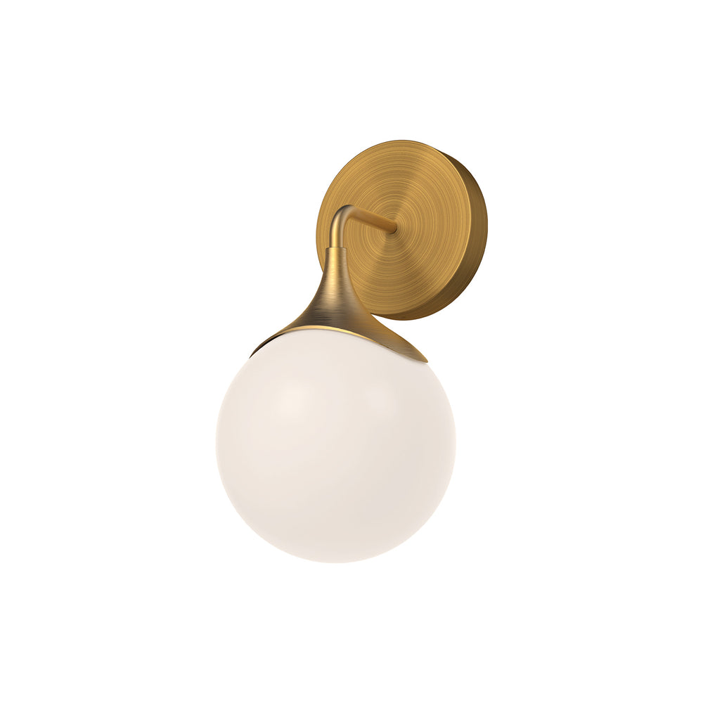 Alora Canada - One Light Vanity - Nouveau - Aged Gold/Opal Matte Glass- Union Lighting Luminaires Decor