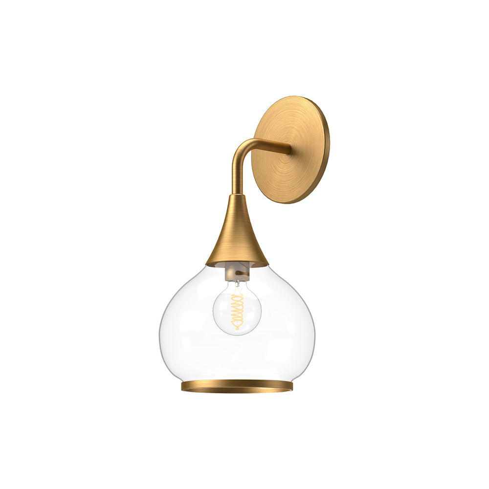 Alora Canada - One Light Vanity - Hazel - Aged Gold/Clear Glass- Union Lighting Luminaires Decor