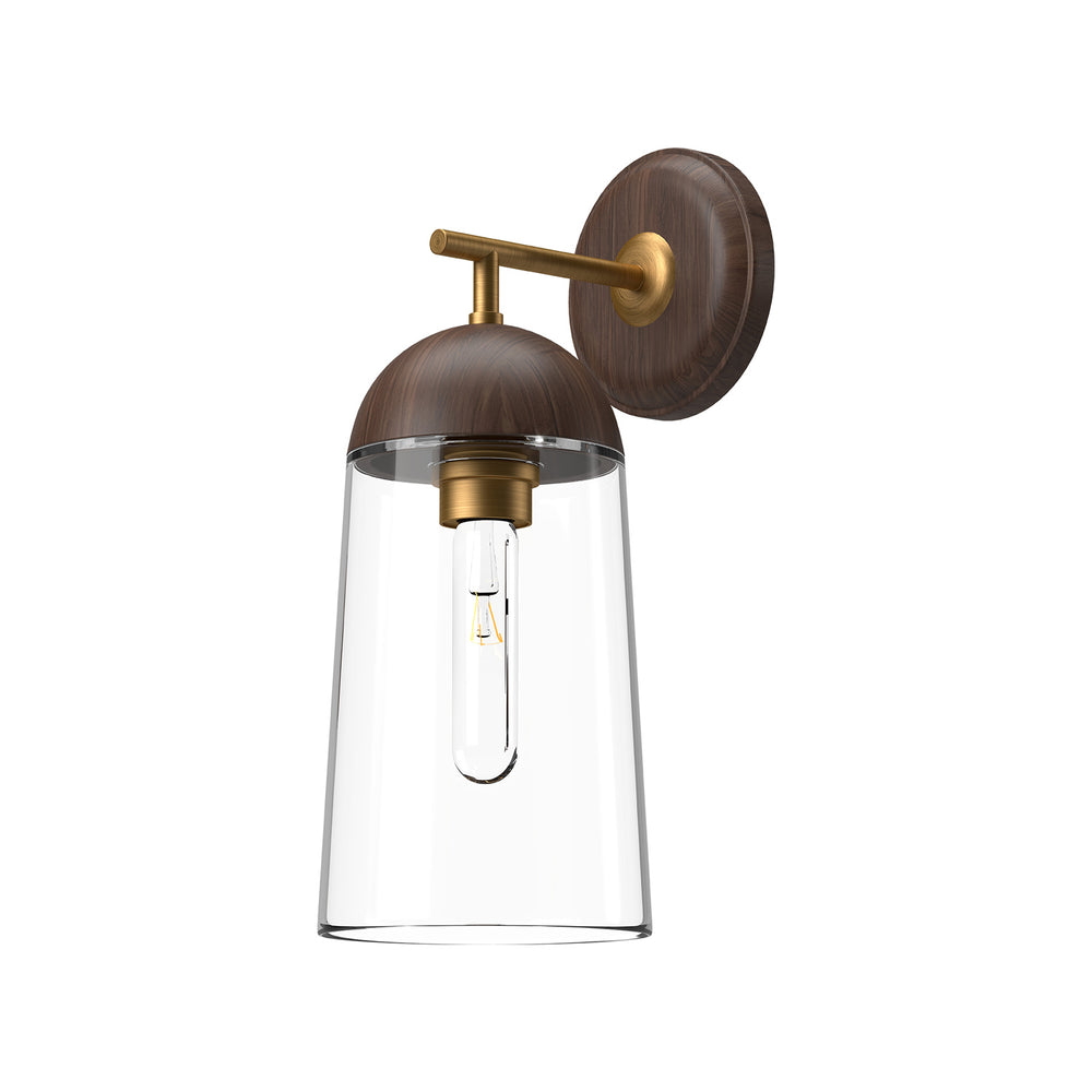 Alora Canada - One Light Vanity - Emil - Aged Gold/Walnut- Union Lighting Luminaires Decor