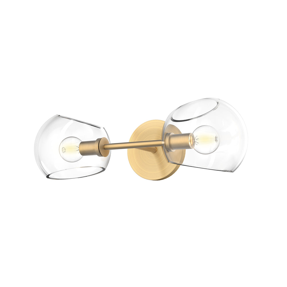 Alora Canada - Two Light Vanity - Willow - Brushed Gold/Clear Glass- Union Lighting Luminaires Decor