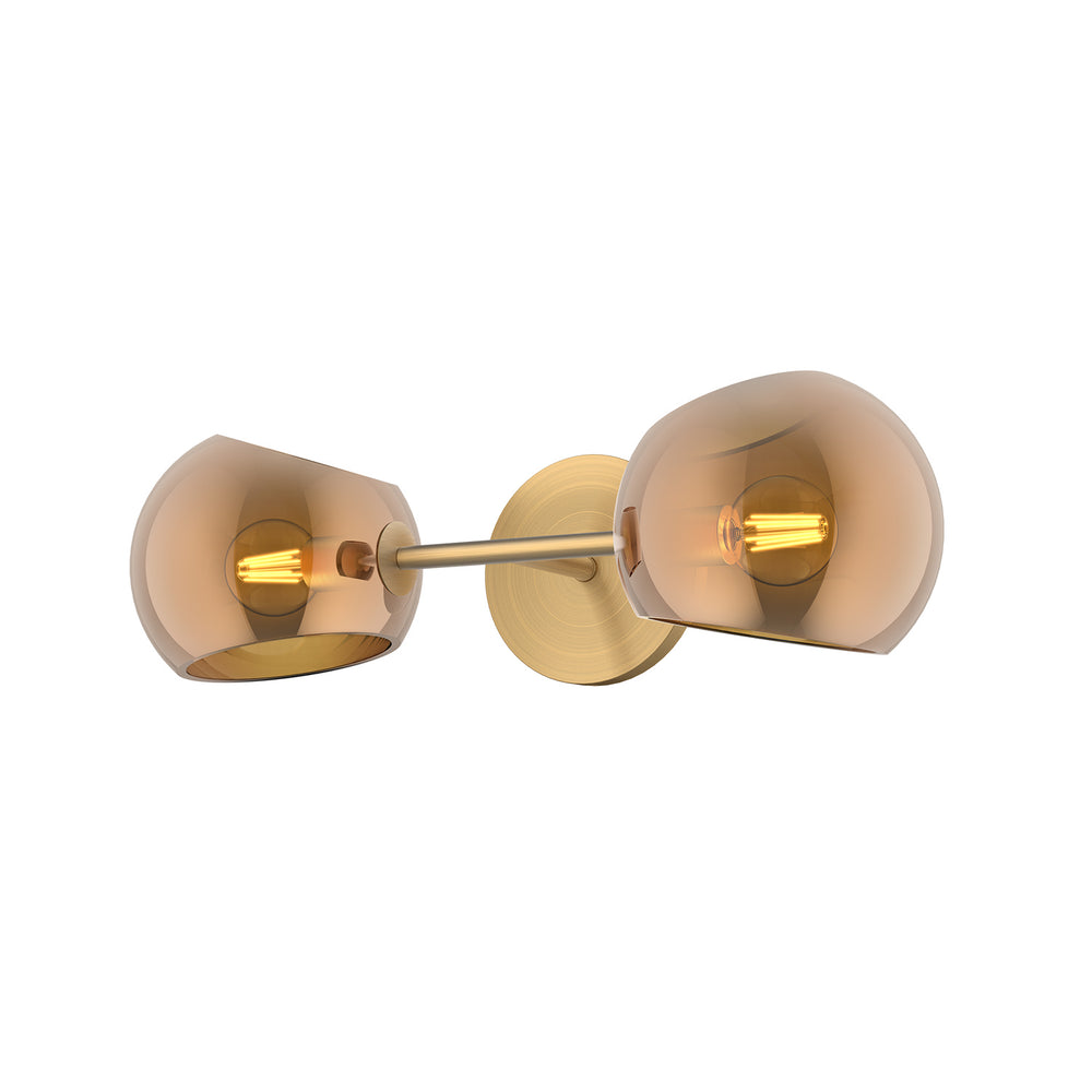 Alora Canada - Two Light Vanity - Willow - Brushed Gold/Copper Glass- Union Lighting Luminaires Decor