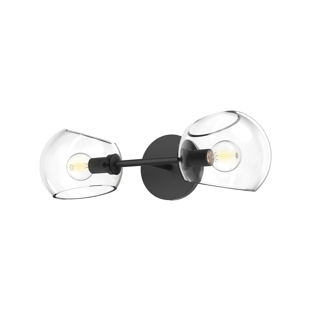 Alora Canada - Two Light Vanity - Willow - Clear Glass/Matte Black- Union Lighting Luminaires Decor