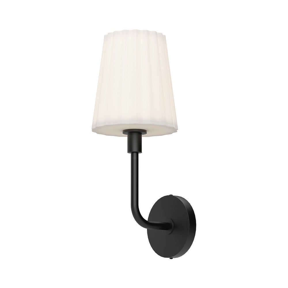 Alora Canada - One Light Vanity - Plisse - Matte Black/Opal Matte Glass- Union Lighting Luminaires Decor