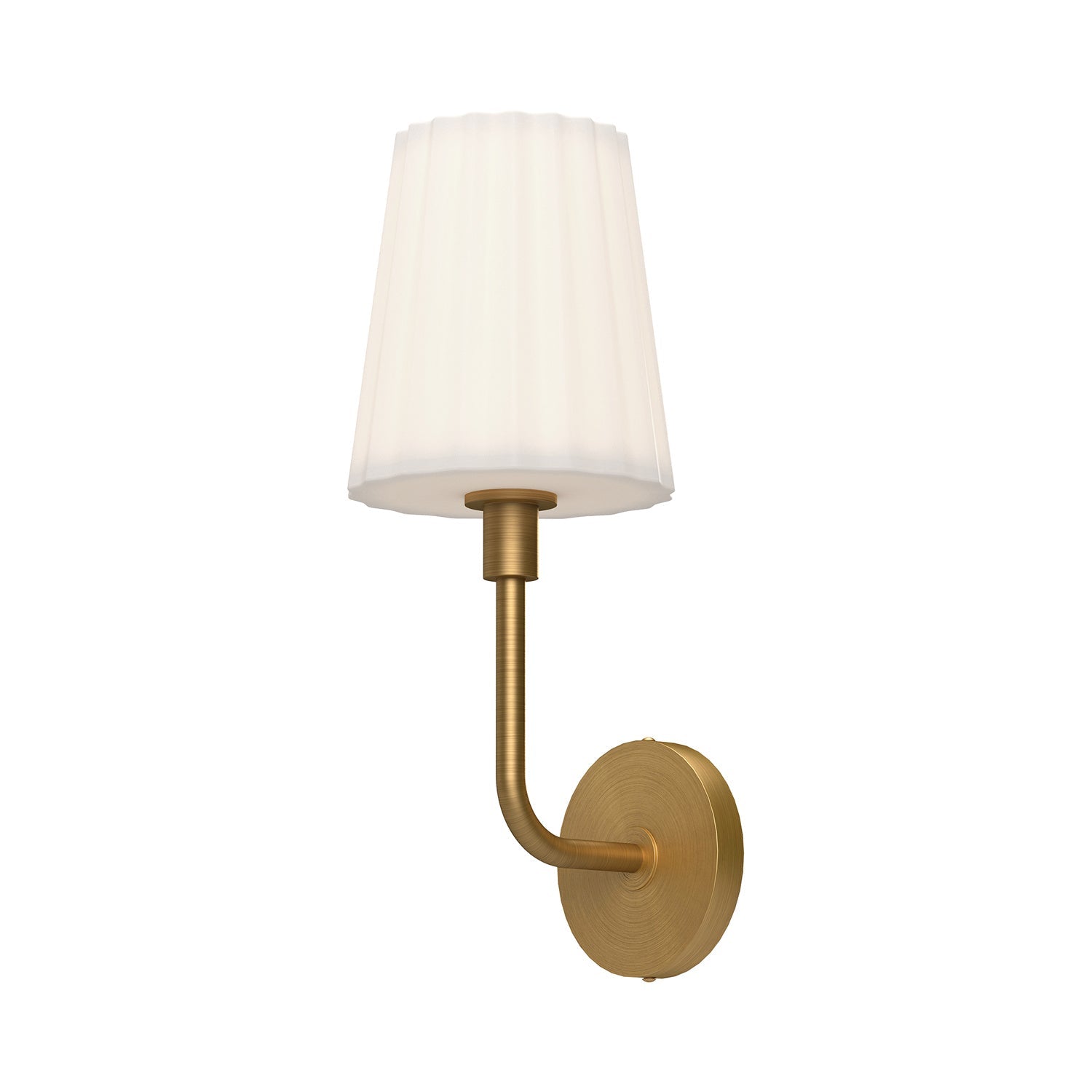 Alora Canada - One Light Vanity - Plisse - Aged Gold- Union Lighting Luminaires Decor