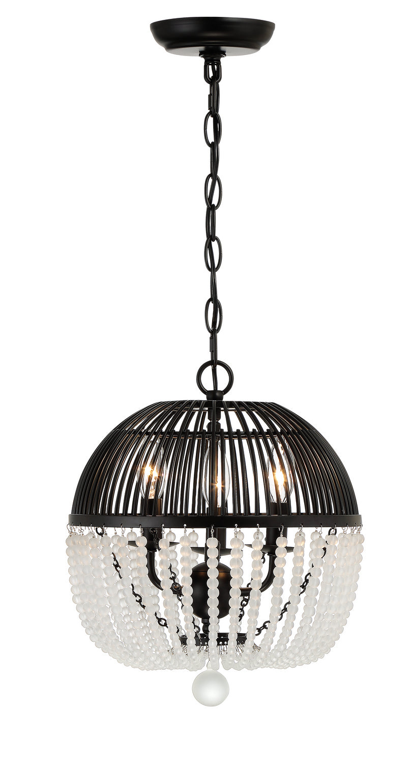 Crystorama - Three Light Mini Chandelier - Duval - Matte Black- Union Lighting Luminaires Decor