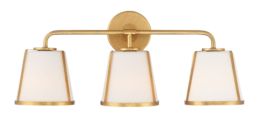 Crystorama - Three Light Bath - Fulton - Antique Gold- Union Lighting Luminaires Decor