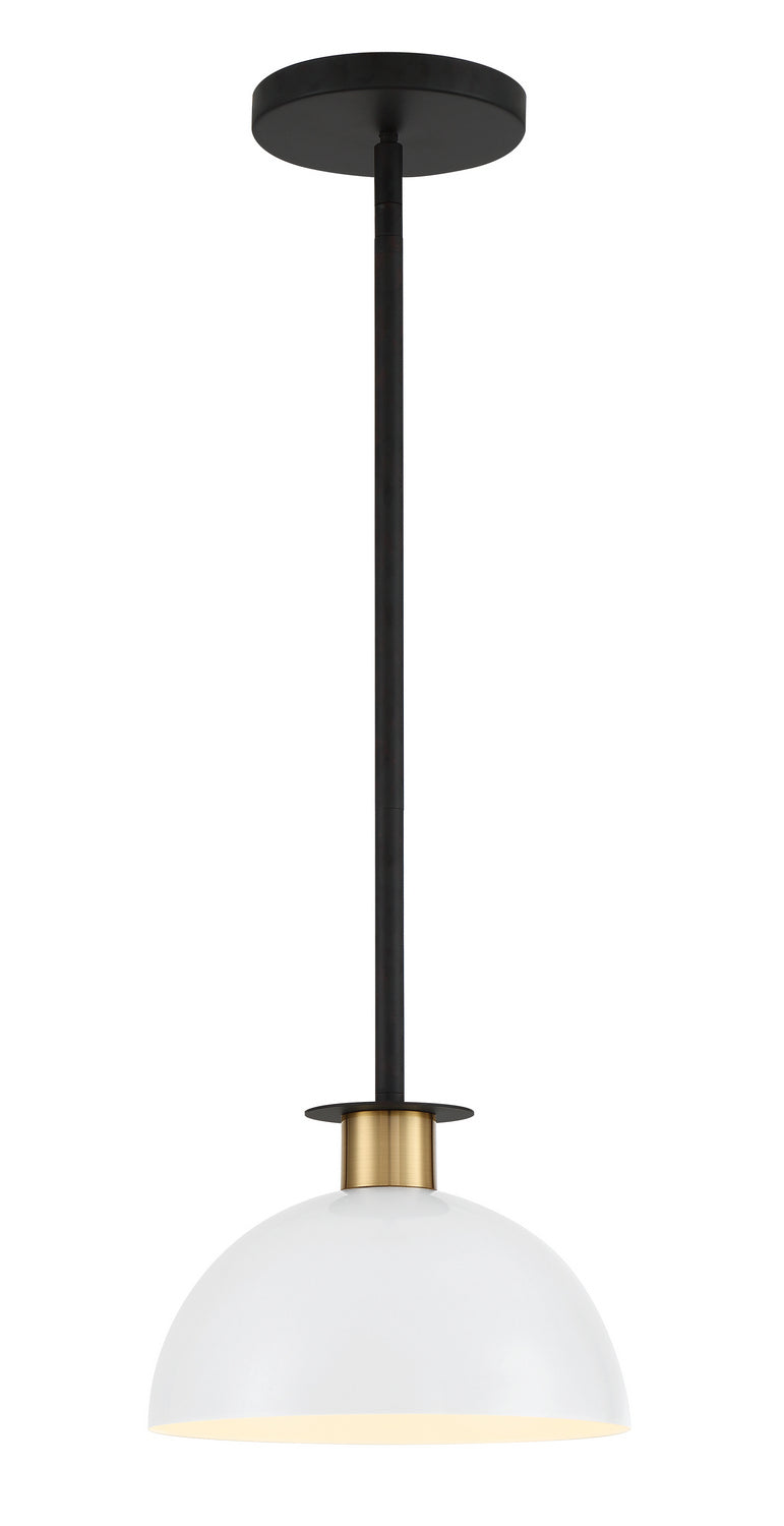 Crystorama - One Light Pendant - Gigi - Black + Aged Brass- Union Lighting Luminaires Decor