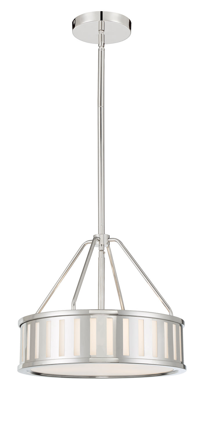 Crystorama - Three Light Pendant - Kendal - Polished Nickel- Union Lighting Luminaires Decor