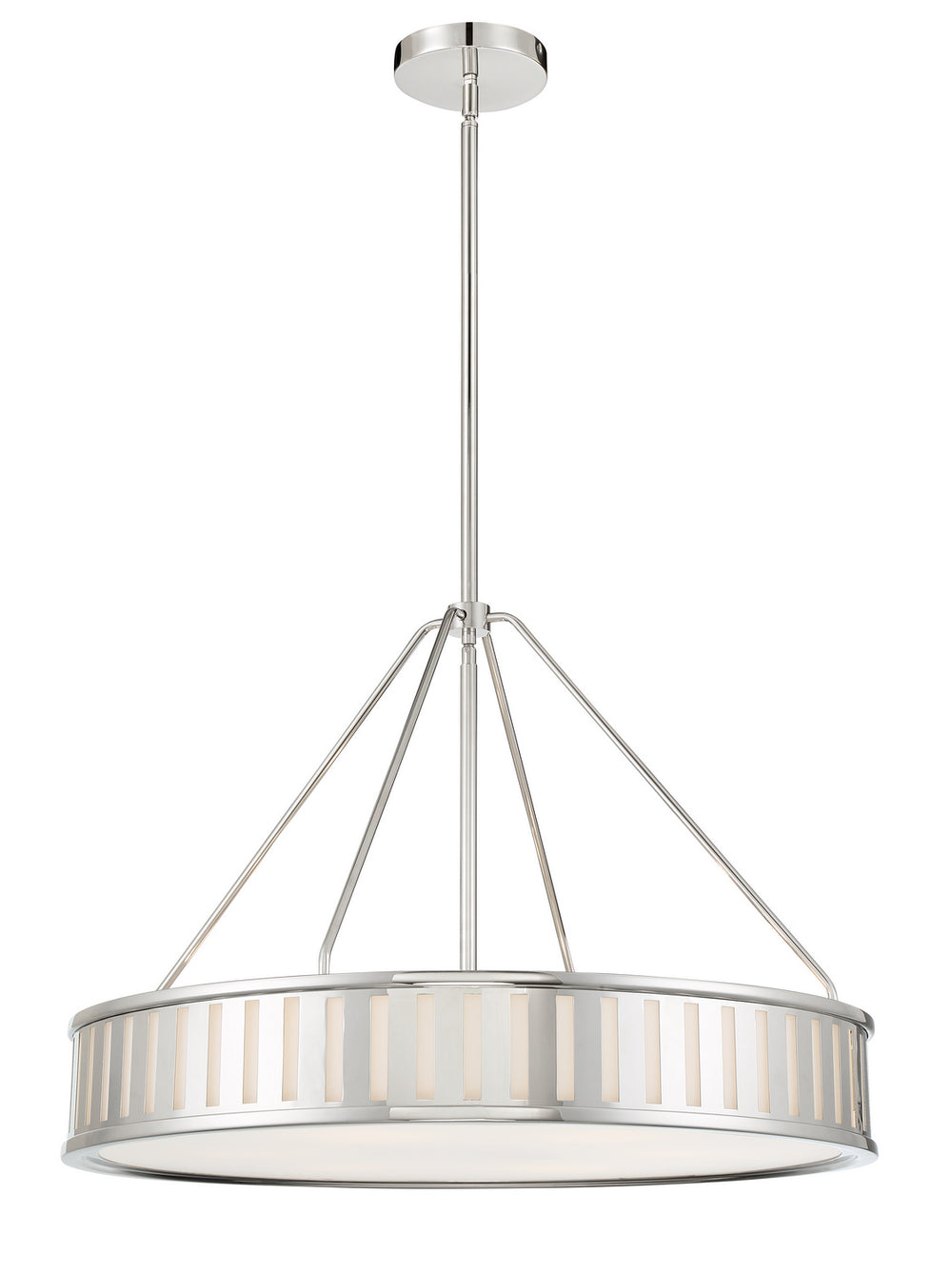 Crystorama - Six Light Pendant - Kendal - Polished Nickel- Union Lighting Luminaires Decor