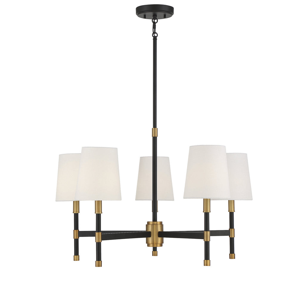 Savoy House - Five Light Chandelier - Brody - Matte Black w/Warm Brass- Union Lighting Luminaires Decor