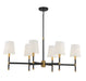 Savoy House - Six Light Linear Chandelier - Brody - Matte Black w/Warm Brass- Union Lighting Luminaires Decor