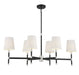 Savoy House - Six Light Linear Chandelier - Brody - Matte Black w/Polished Nickel- Union Lighting Luminaires Decor